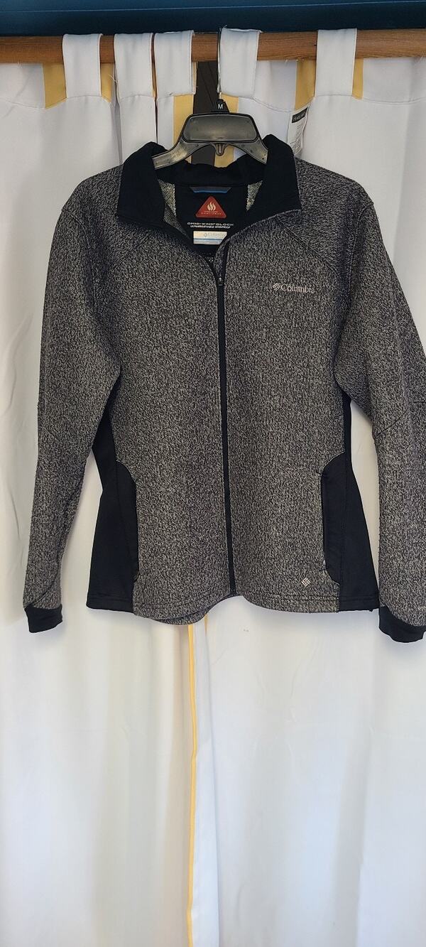 Columbia W Omni-Wind Block Full Zip Sweater Jacket Gray XL